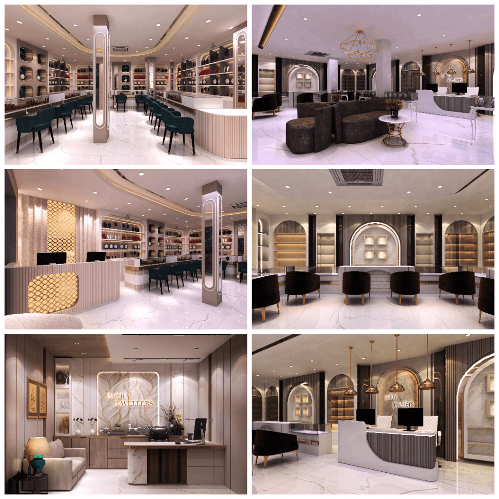 Interior renderings of the upcoming Patra Jewellery showroom at Balichandrapur, Kendrapara